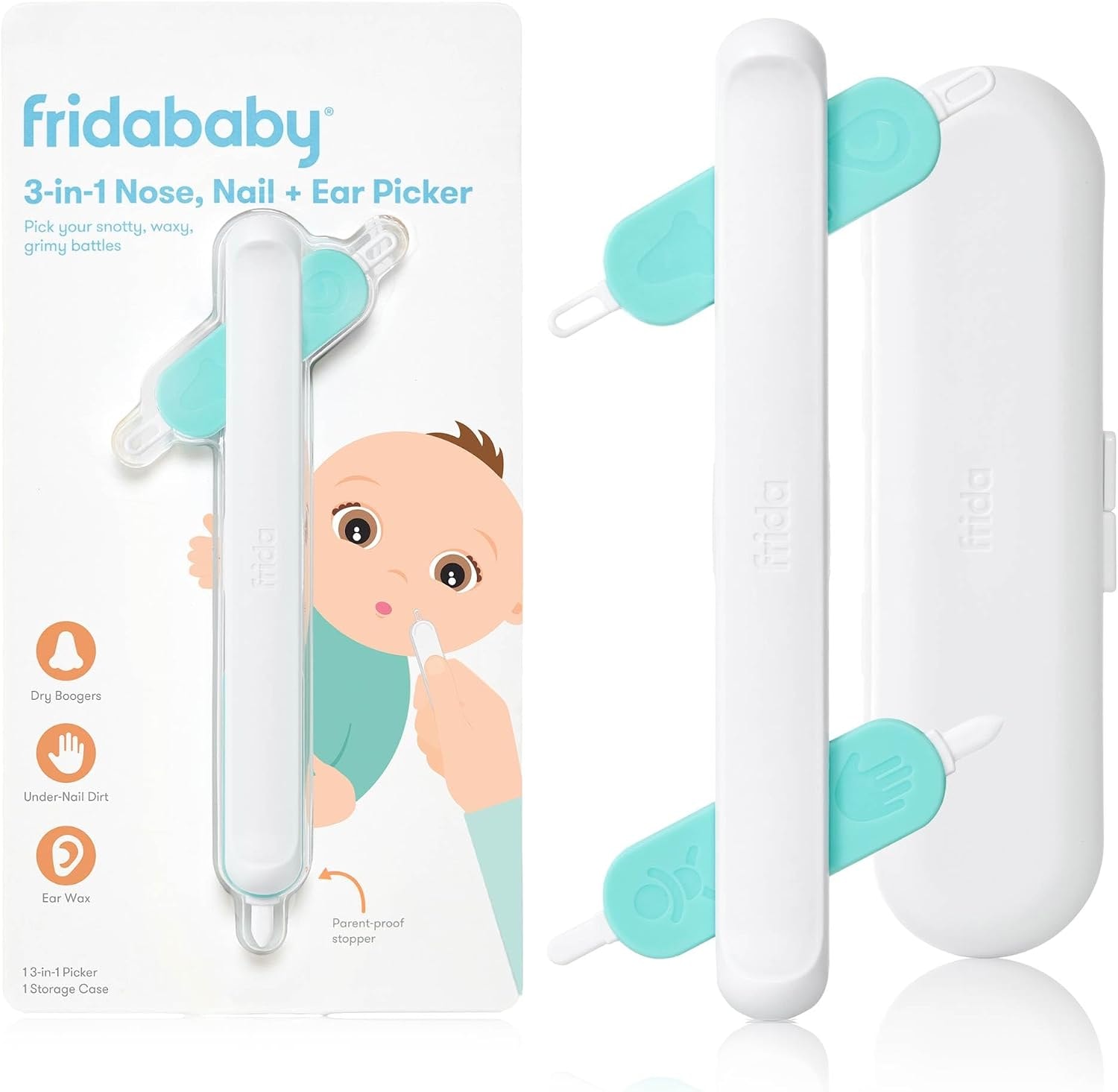 أداة فريدا بيبي 3 في 1 لتنظيف الأنف والأظافر والأذن (Frida Baby)
