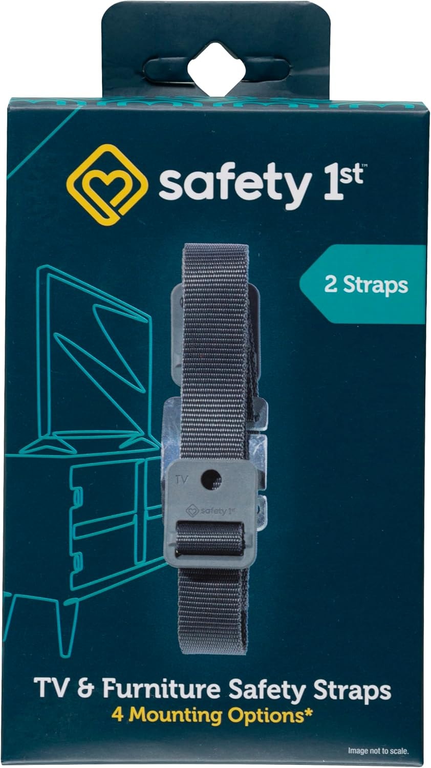 Safety 1st TV & Furniture Safety Straps, 2 Straps - Black