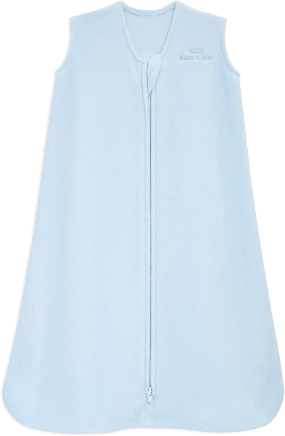 HALO SleepSack Micro-Fleece Wearable Blanket, TOG 1.0 - Baby Blue, Medium (6-12 Months)